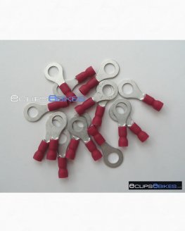 15 x Red 6.4mm Insulated Ring Crimp Connector Terminals